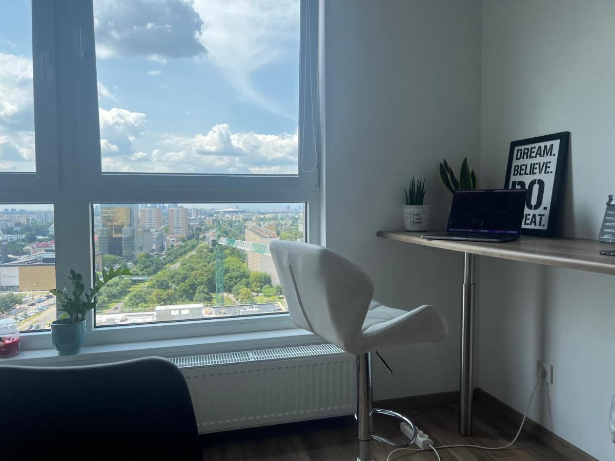 Apartament Skyscrapper Z Widokiem Na Panorame Warszawy Warschau Exterior foto